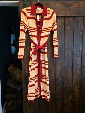 Anthropologie Maeve Stripe Knit Shirtdress